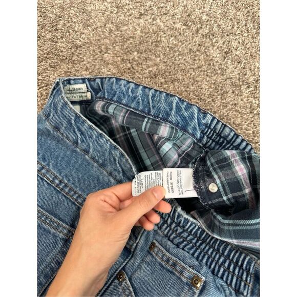 vintage L.L. Bean flannel lined original relaxed fit denim jeans women’s 18 - Picture 5 of 14
